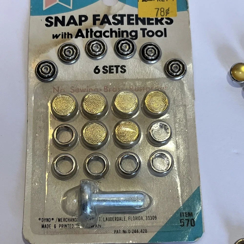 Snap Fasteners with Attaching Tool 6 sets—includes 5 Packages Plus Loose